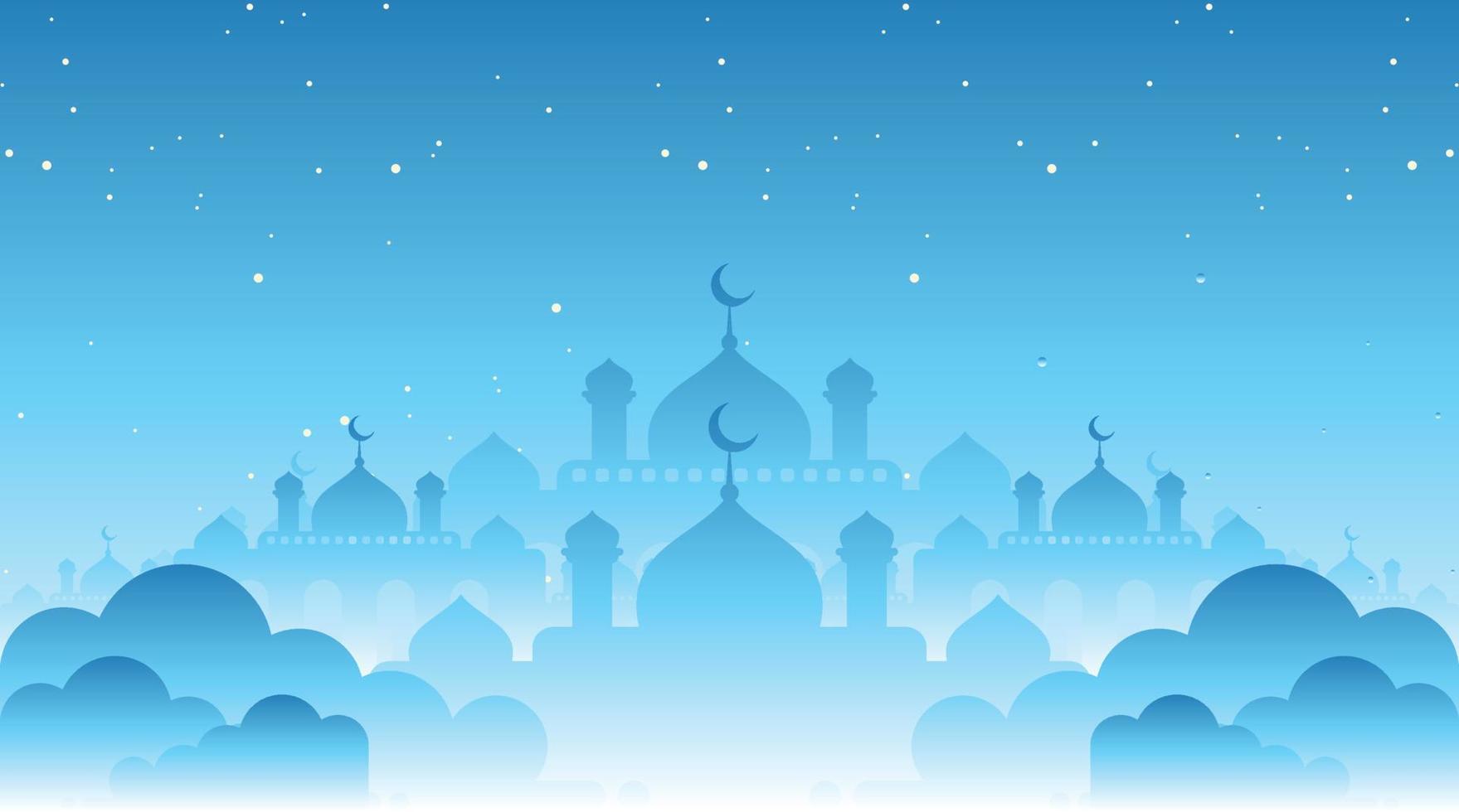 Islamic Background with Mosque Vector Illustration