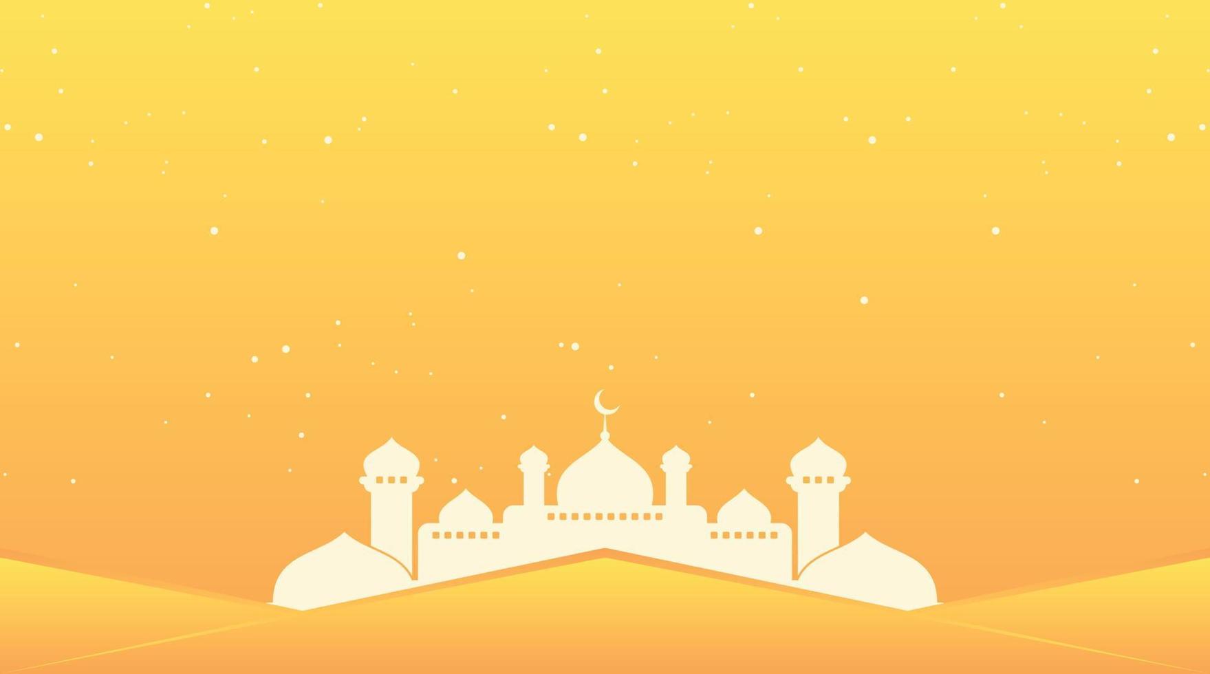 Islamic Background with Mosque Vector Illustration