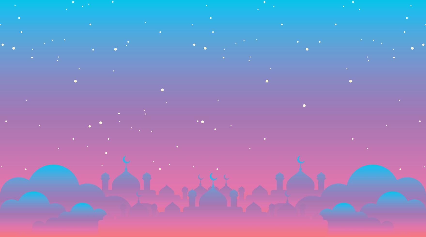 Islamic Background with Mosque Vector Illustration