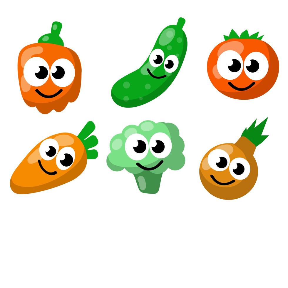 conjunto de verduras. cosecha. vector