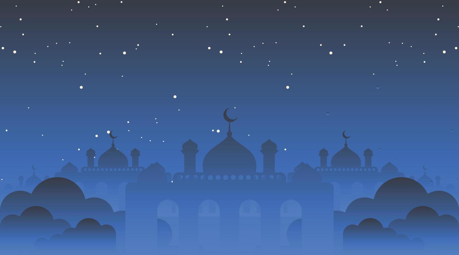 Fondo islámico con ilustración de vector de mezquita