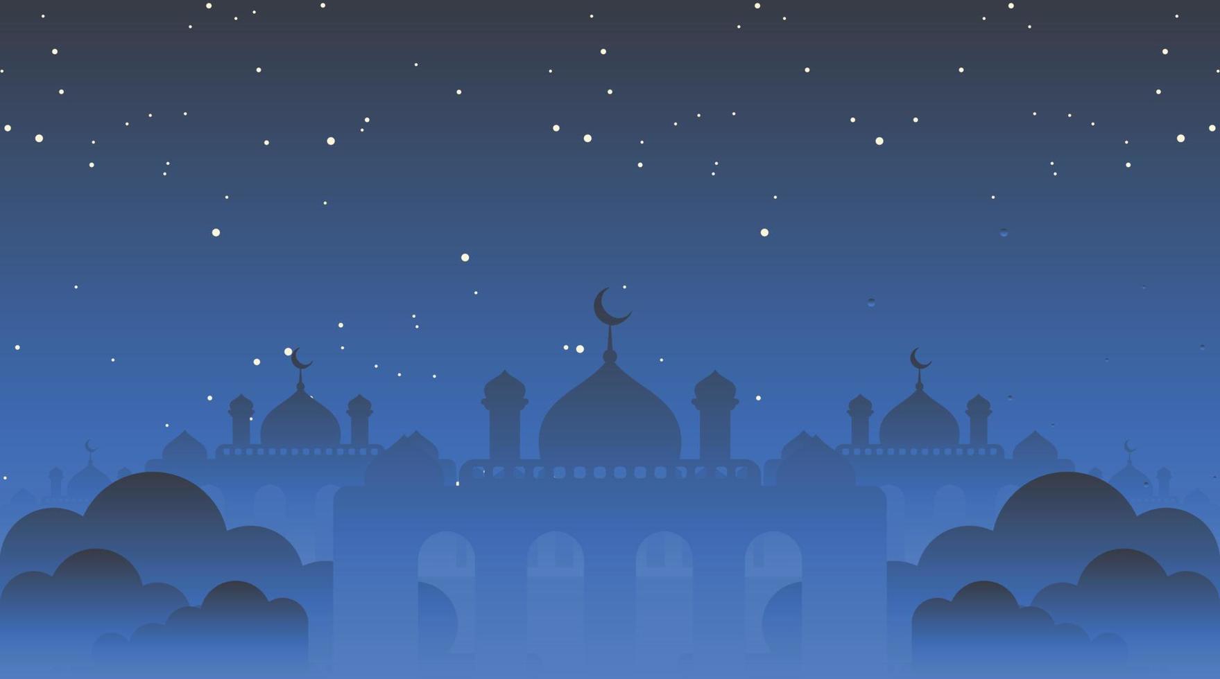 Islamic Background with Mosque Vector Illustration