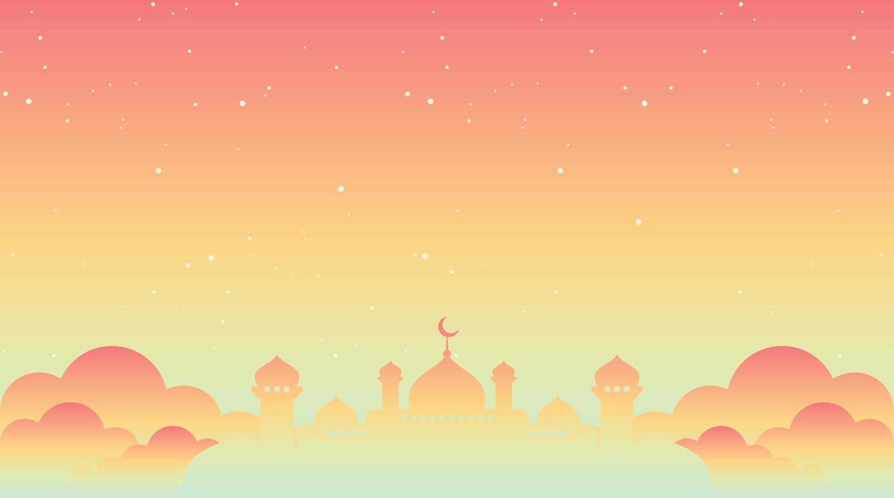Islamic Background with Mosque Vector Illustration