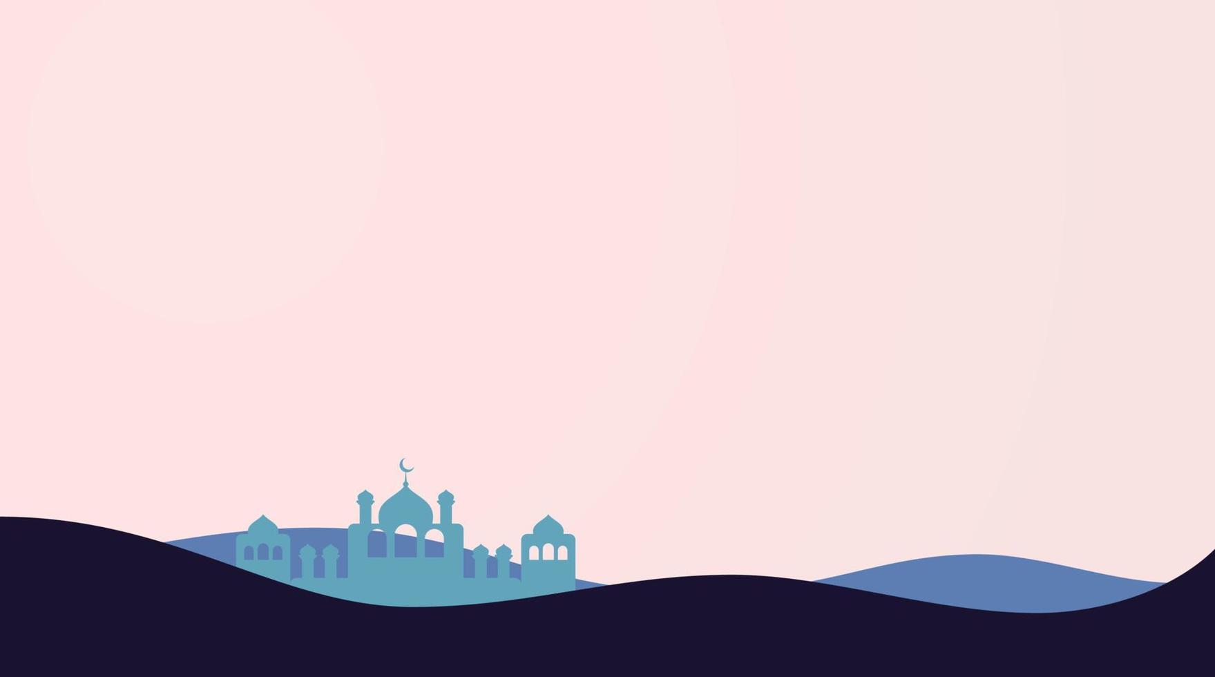 Islamic Background with Mosque Vector Illustration