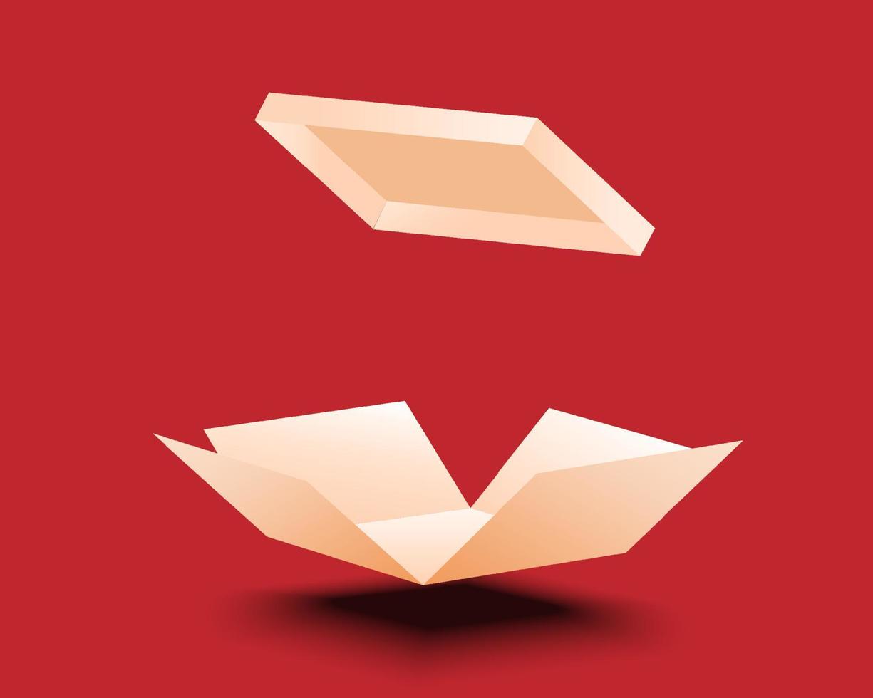 Popup Packaging box mock up. Open square package template for creative design. 3d vector illustration.