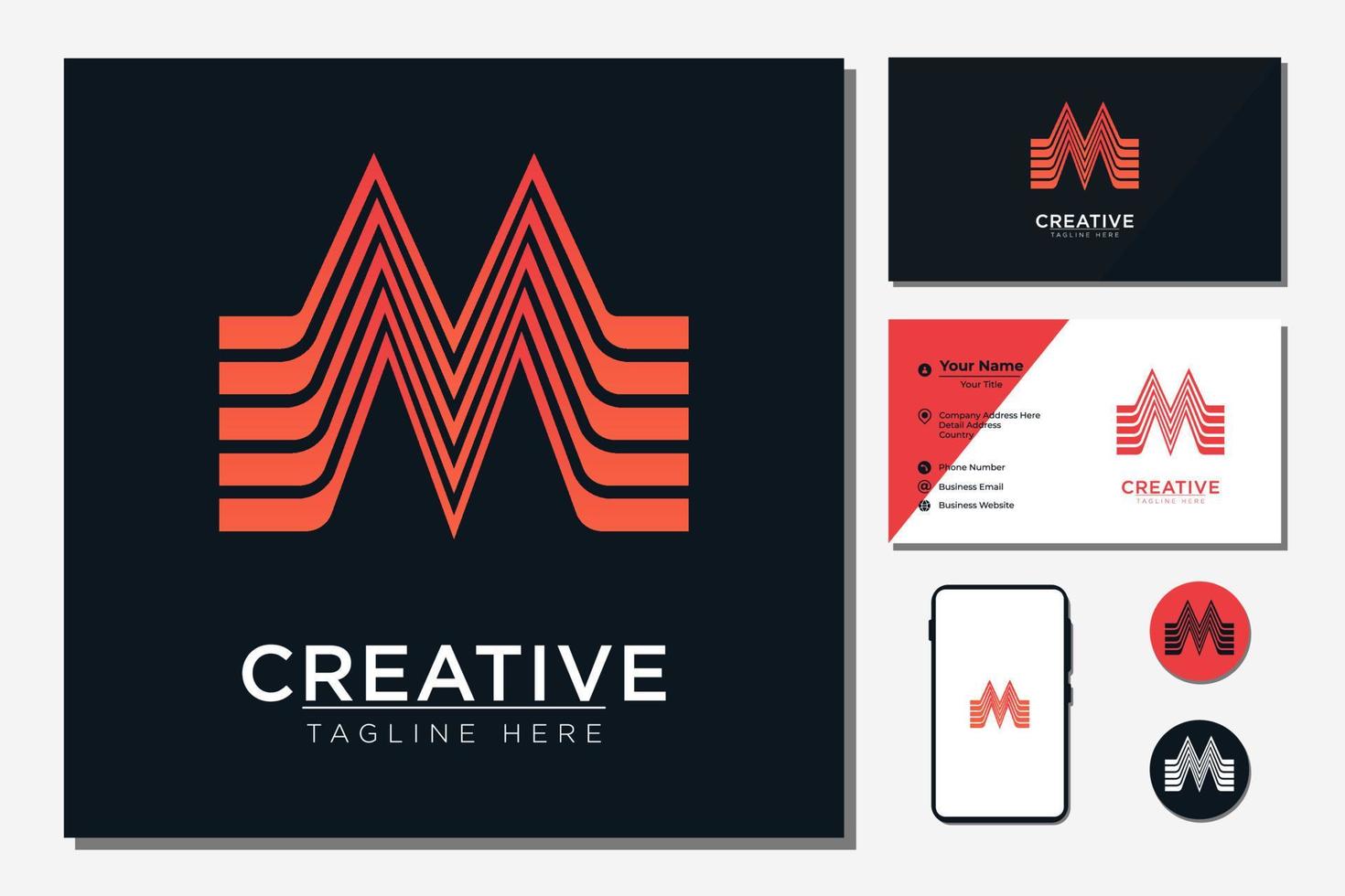 Modern initial letter m for construction logo design vector