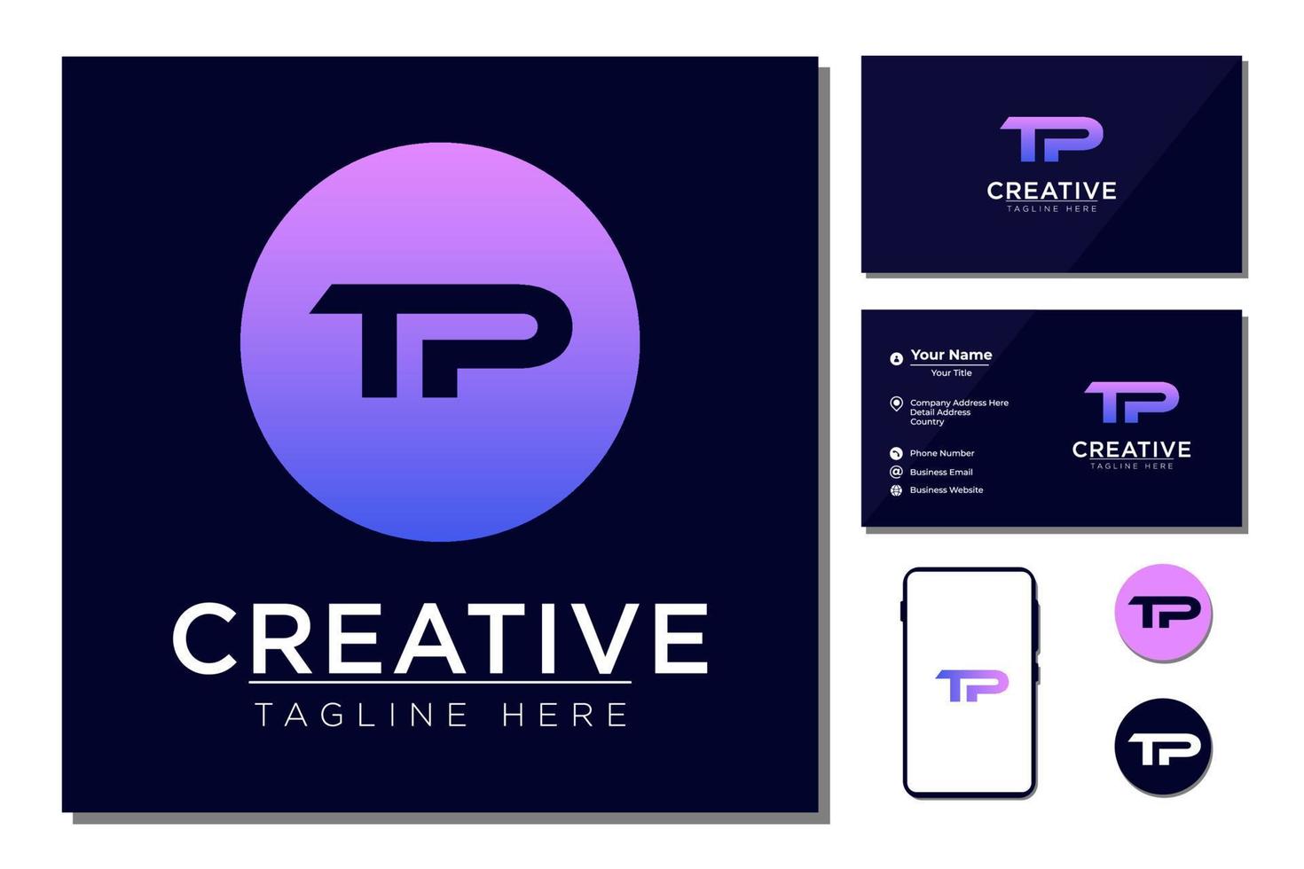 Letter t and p for logo vector