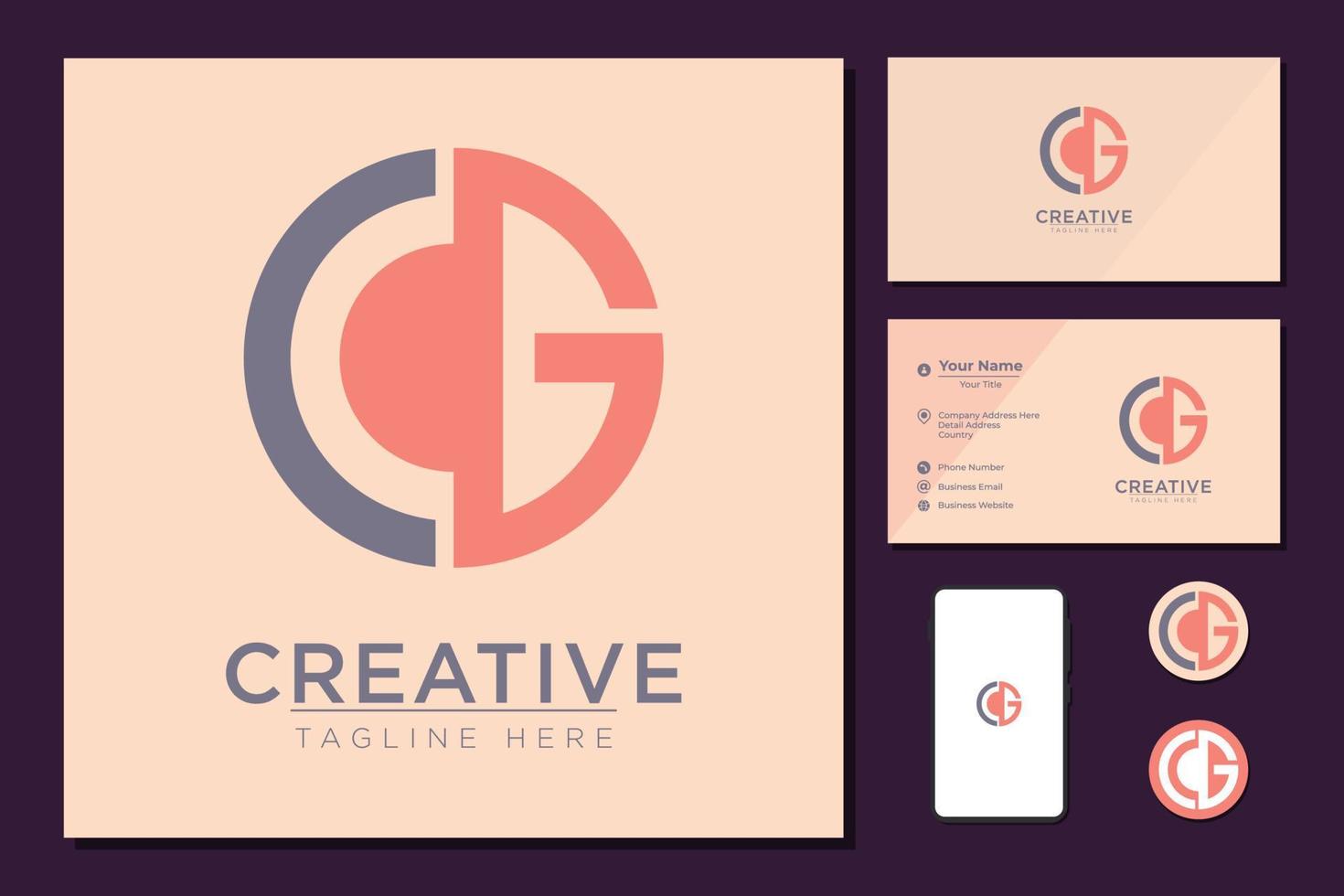 Letter c and g for logo vector