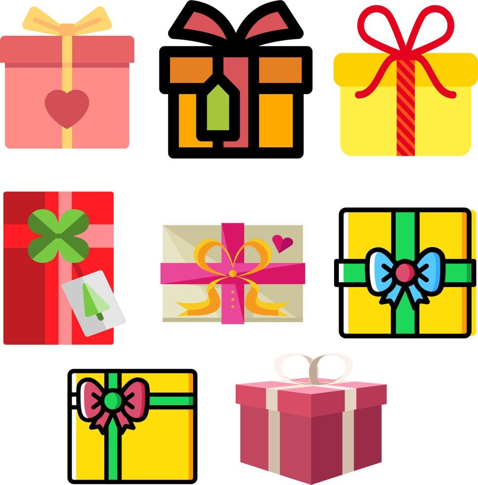 Gift box love vector set