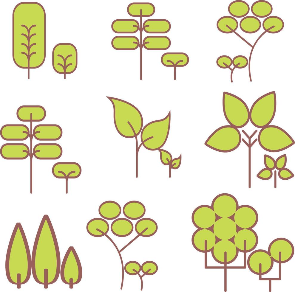 Three vector set green