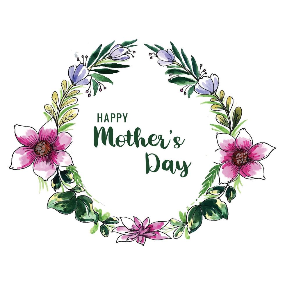 Mother's day greeting card with beautiful flowers background vector