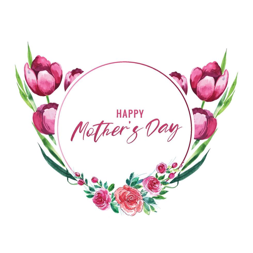 Decorative flowers mother's day celebration card background vector