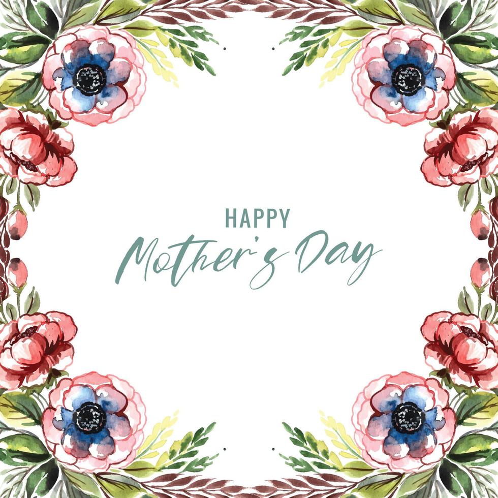 Happy mothers day beautiful greeting card decorative flowers background vector