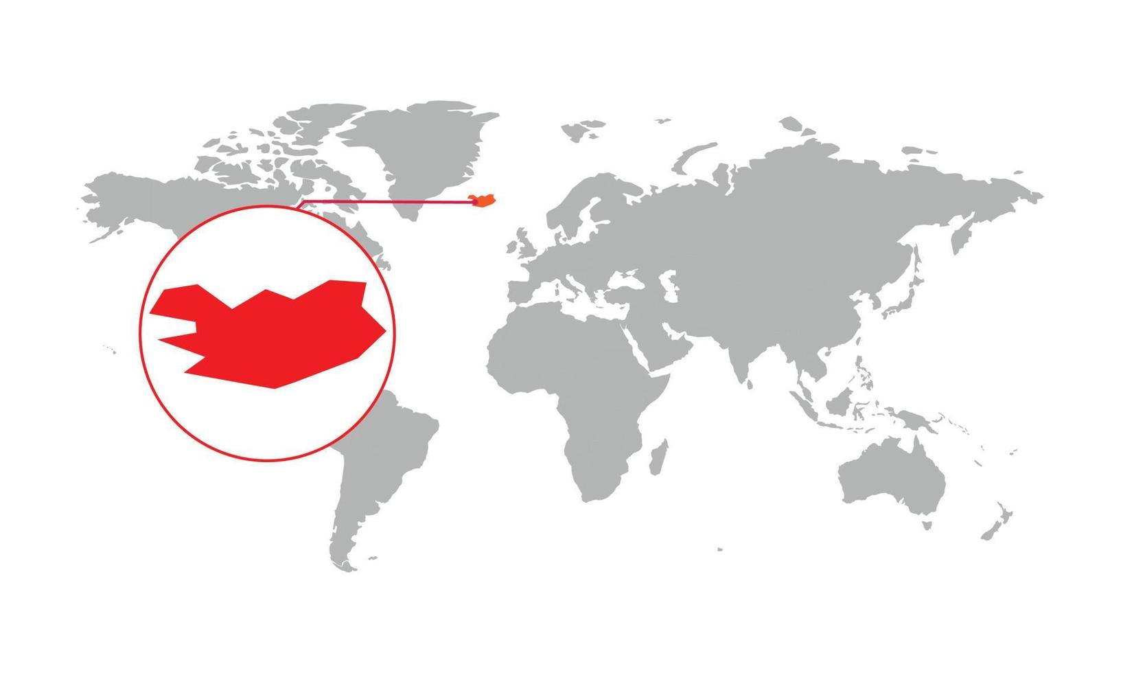 Enfoque del mapa de Islandia. mapa del mundo aislado. aislado sobre fondo blanco. ilustración vectorial vector