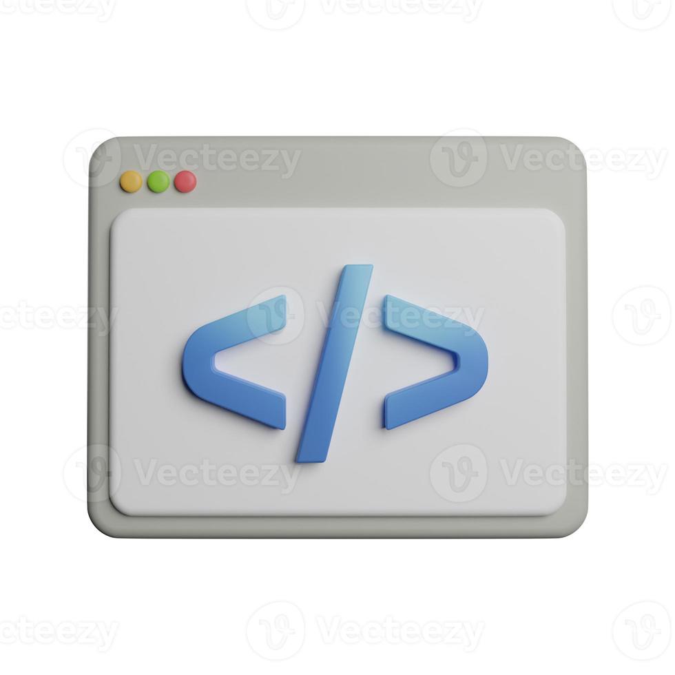 programador codificación 3d icono foto alta calidad