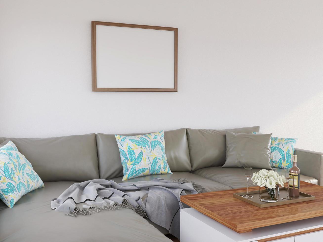 Frame Mockup in the Modern Living Room photo