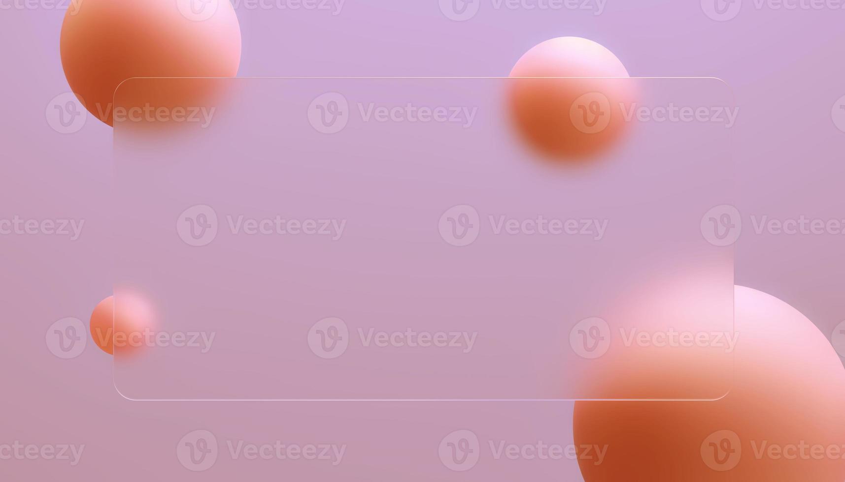 3d render Glassy background. modern Glass Morphism style. photo