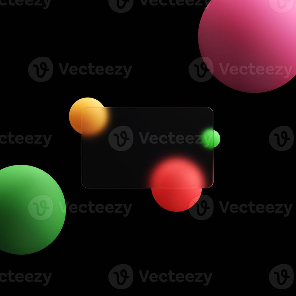 3D Render fondo vidrioso. estilo de morfismo de vidrio moderno. foto