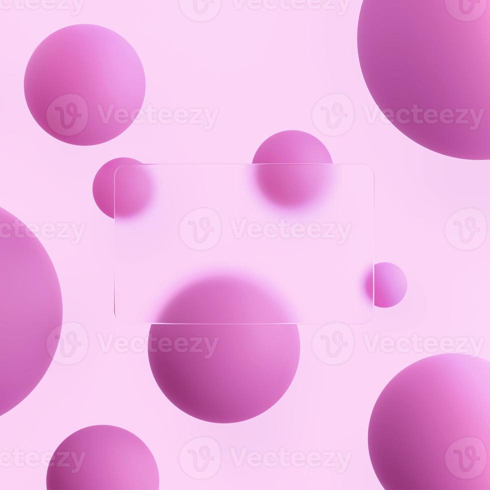 3d render Glassy background. modern Glass Morphism style. photo