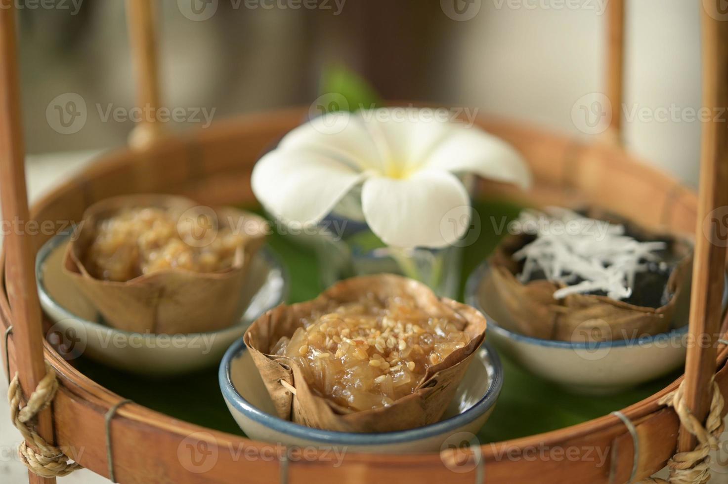 Thai desserts, desserts, Thai style, ancient desserts, tropical desserts, dessert breaks. photo