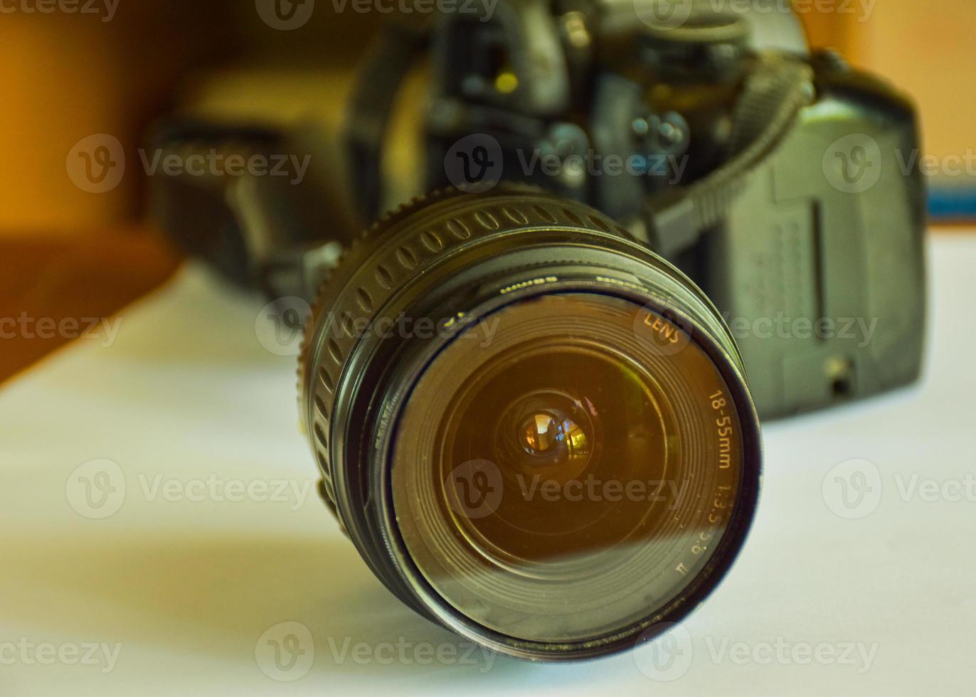 lens and camera on white background light soft photo