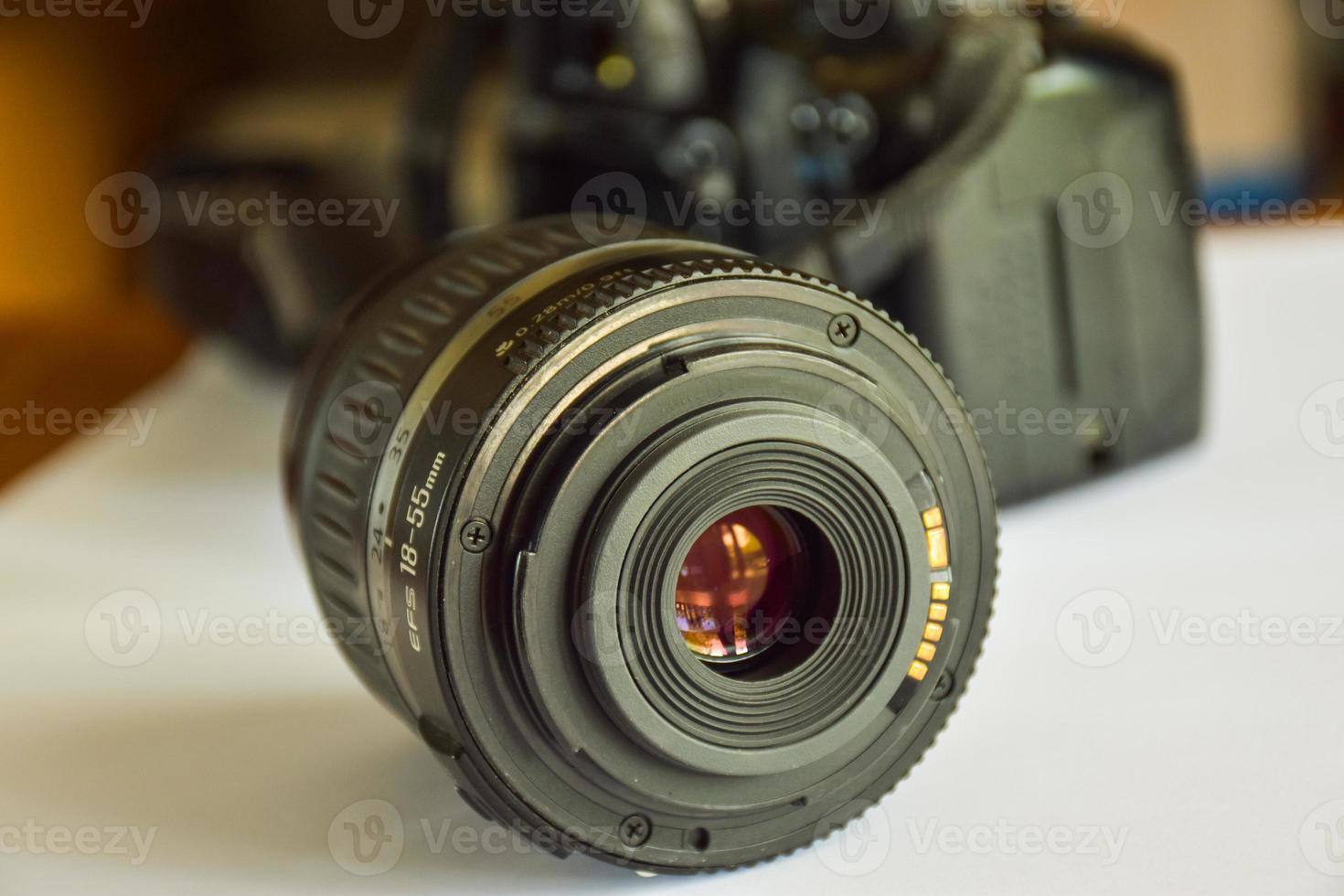 lens and camera on white background light soft photo