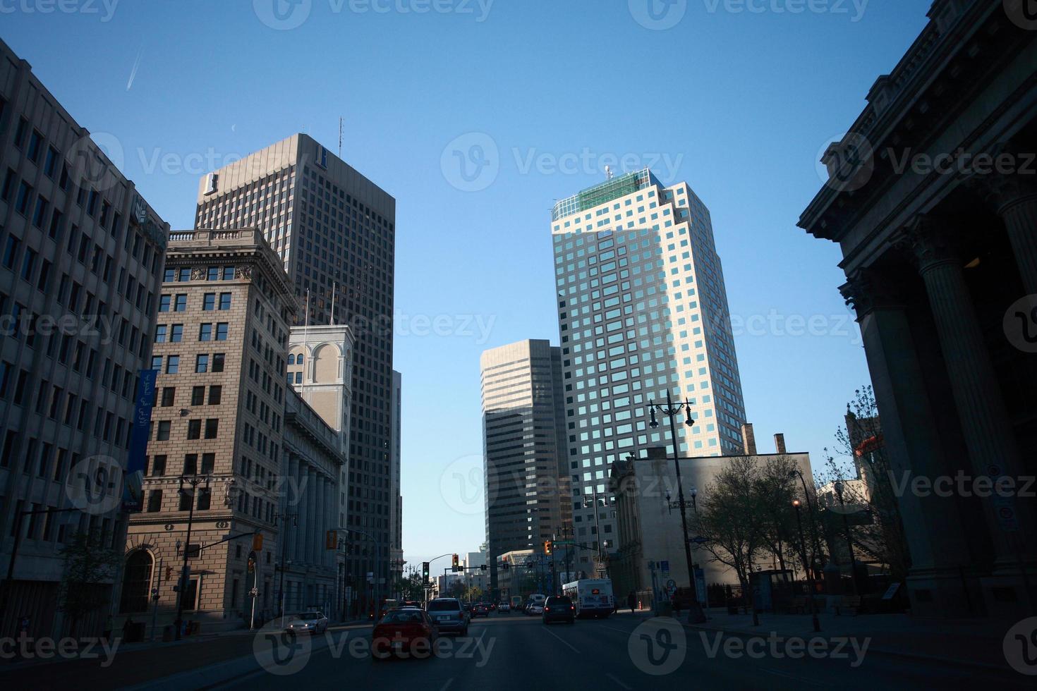 Old and new buildings in downtown Winnipeg photo