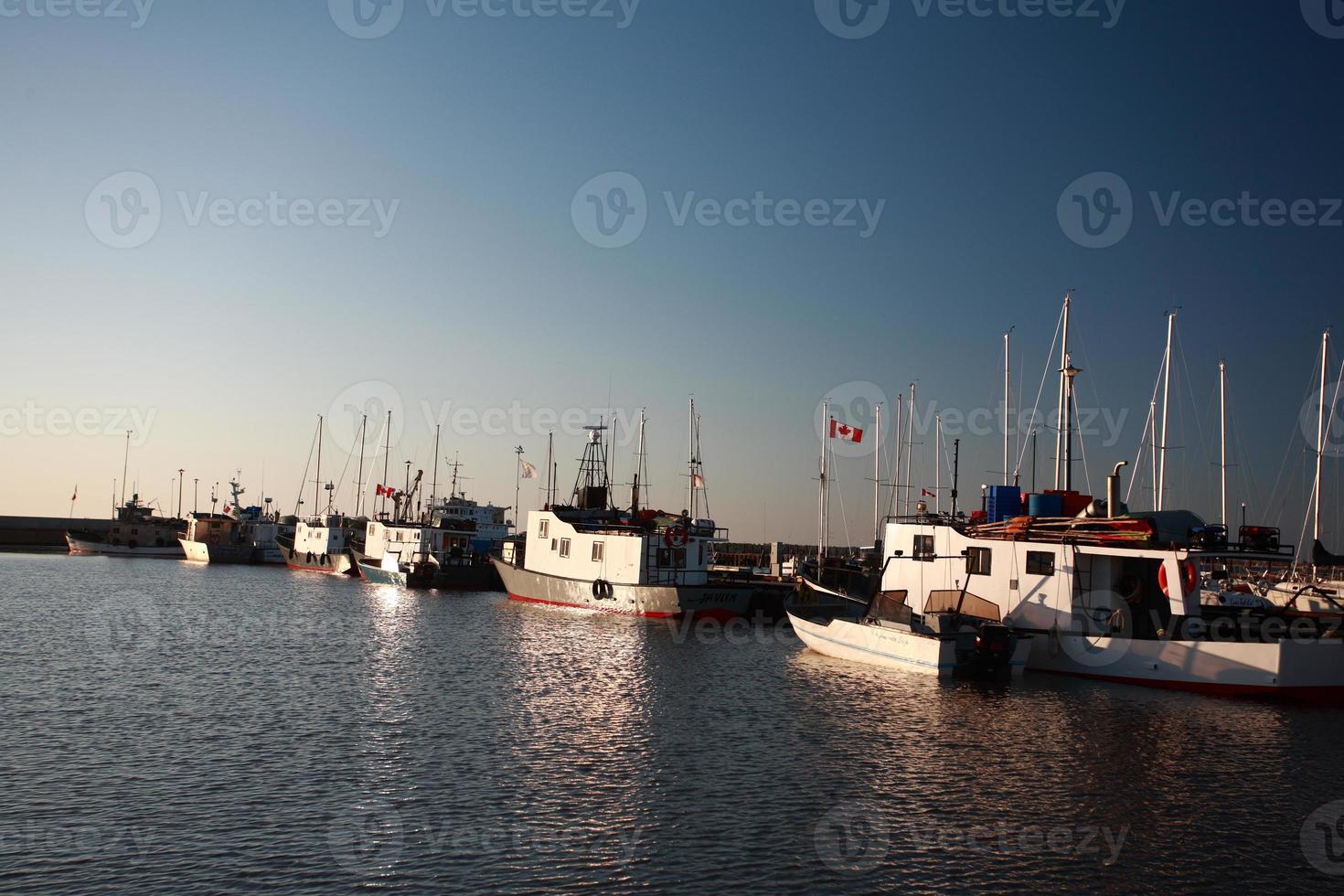 commercial fishing boats at Gimli Marina on Lake Winnipeg photo