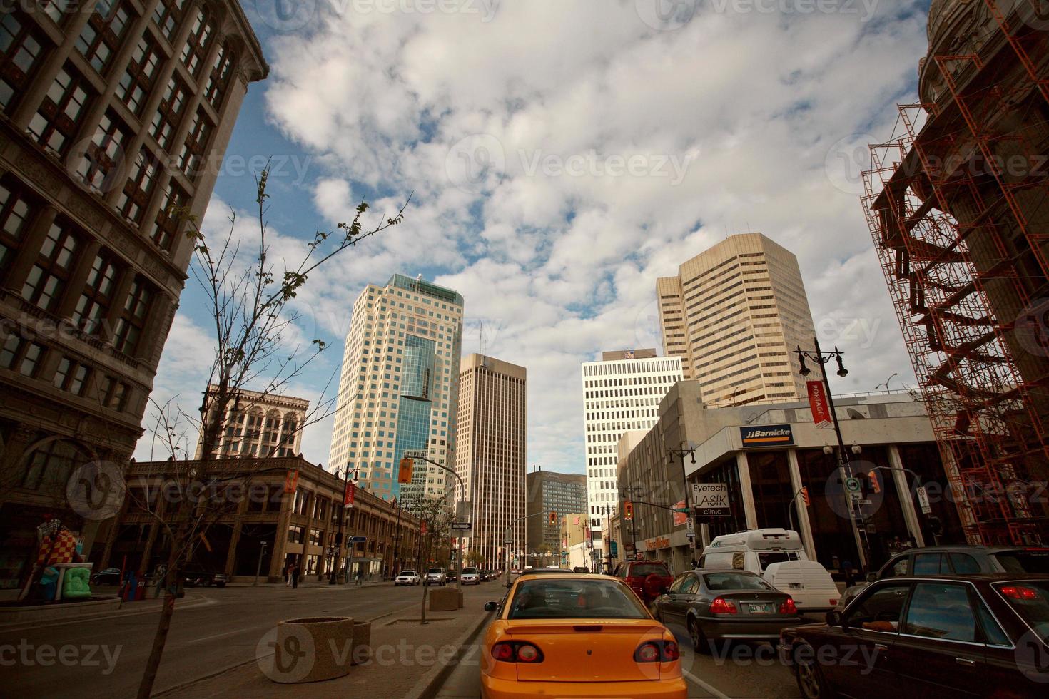 New and old buildings in Downtown Winnipeg photo