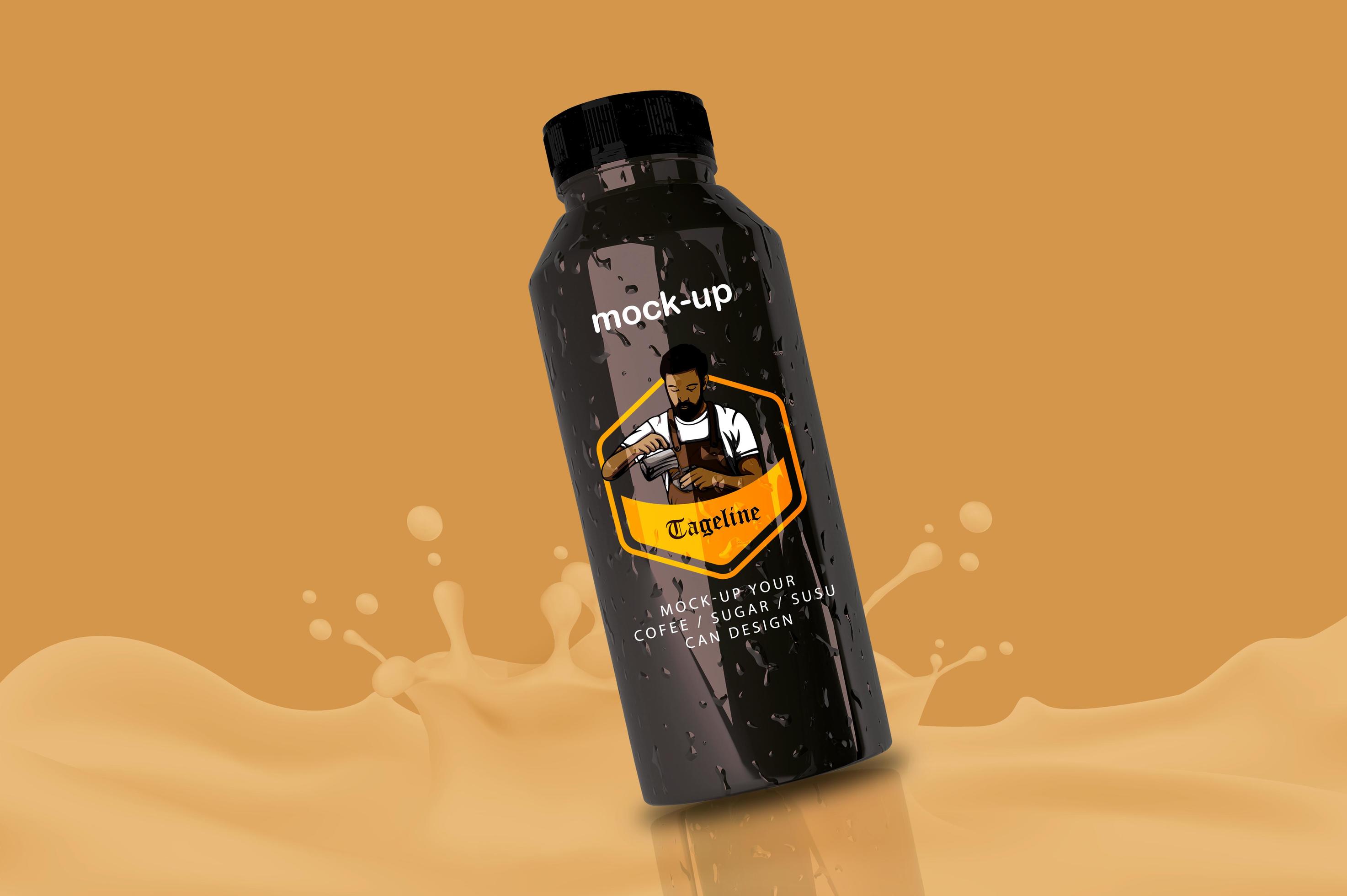 Ice Coffee Bottle Mockup - Free Download Images High Quality PNG, JPG