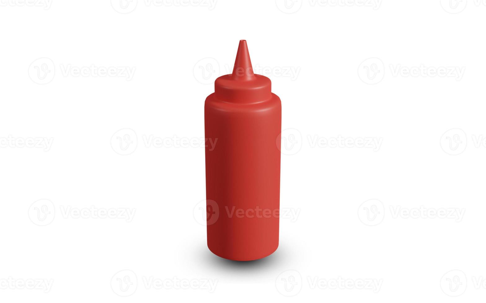 Sauce bottle illustration 3d design on white background photo