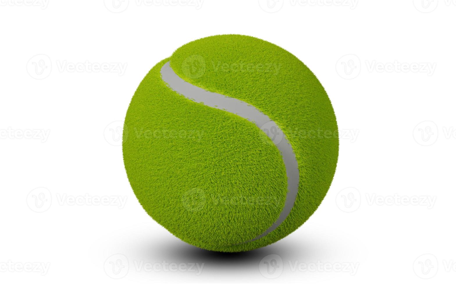 Tennis ball illustration 3d design on white background photo