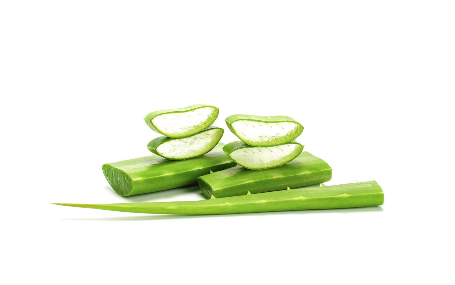 Aloe vera fresh leaf isolated on a white background. photo