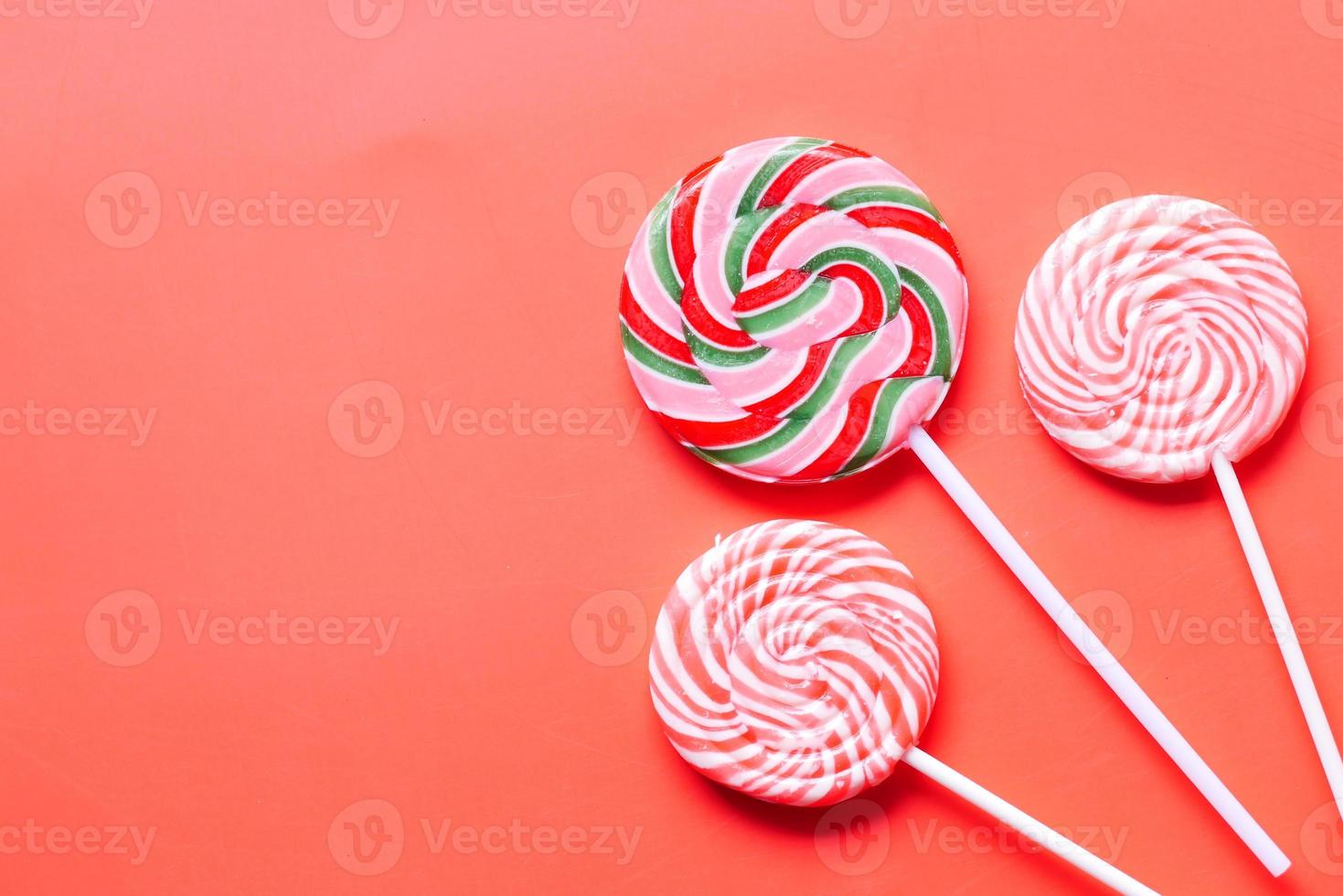 close up of lollipop candy on table photo