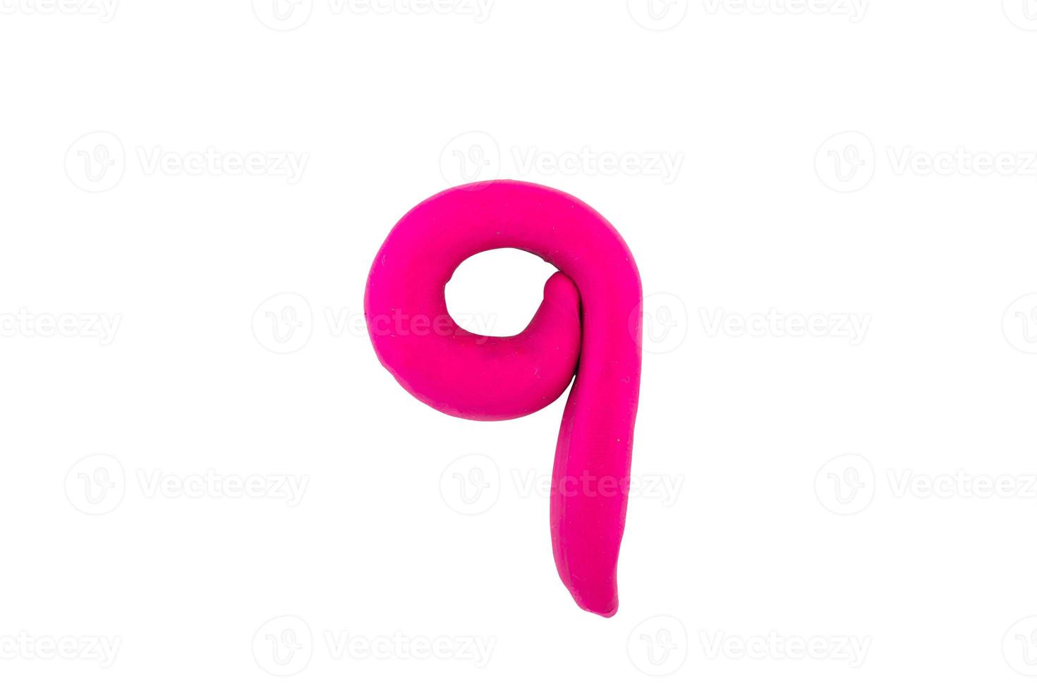 alphabet q English colorful letters Handmade letters molded from plasticine clay on Isolated white background photo