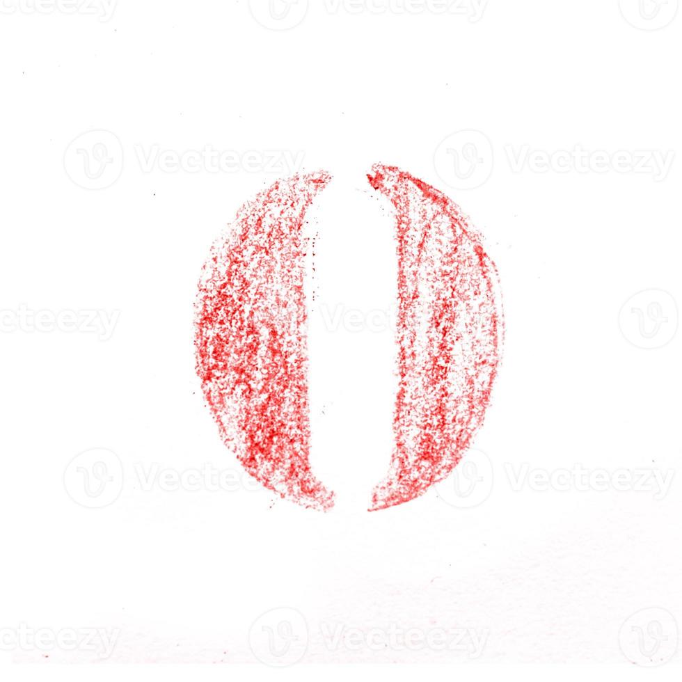 Crayon character alphabet and signs isolated over the white background photo