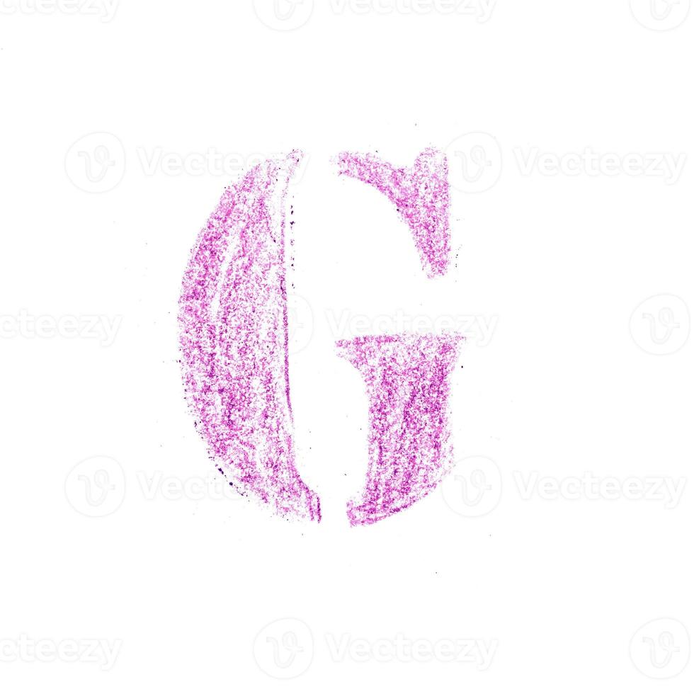 Crayon character alphabet and signs isolated over the white background photo