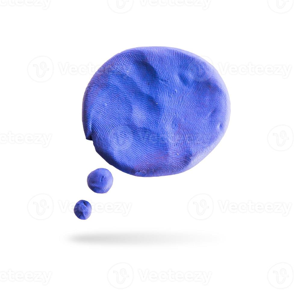 plasticine speech bubble  on isolated background photo