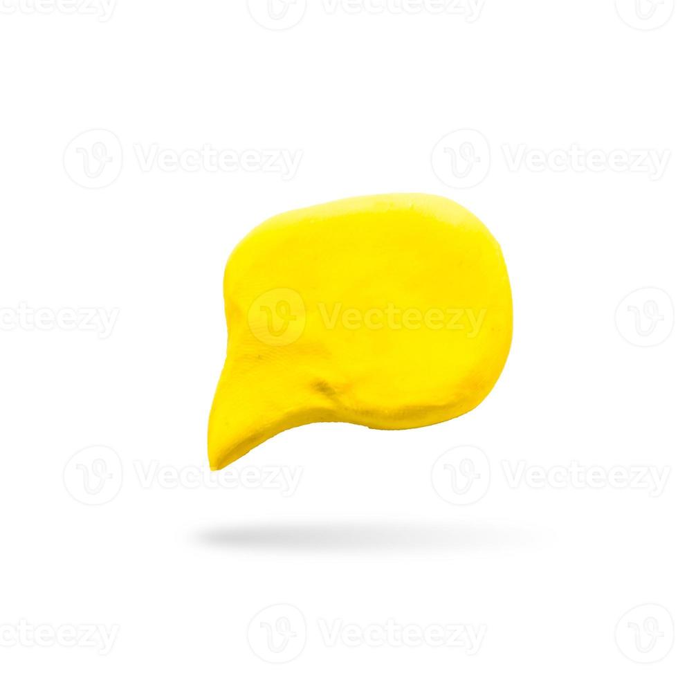 plasticine speech bubble  on isolated background photo