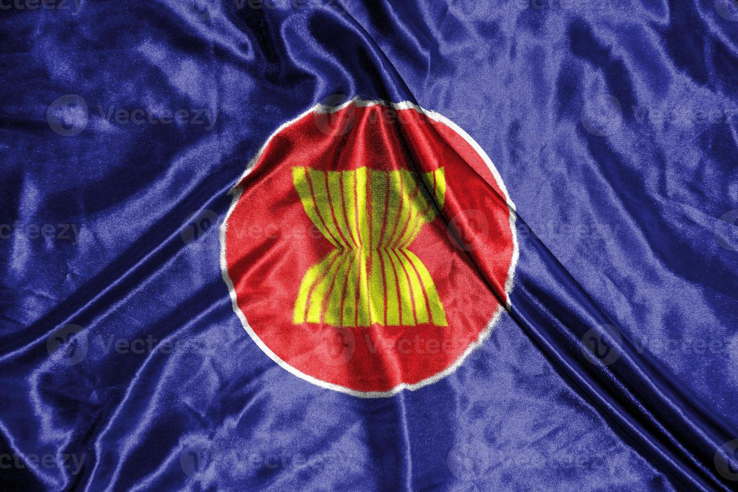 asean cloth flag Satin Flag Waving Fabric Texture of the Flag photo