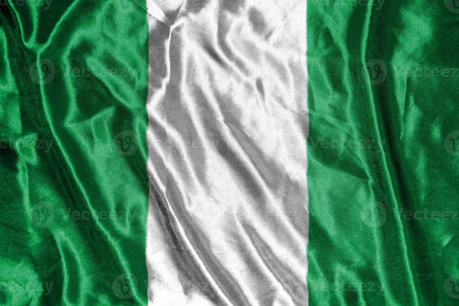 nigeria cloth flag Satin Flag Waving Fabric Texture of the Flag photo