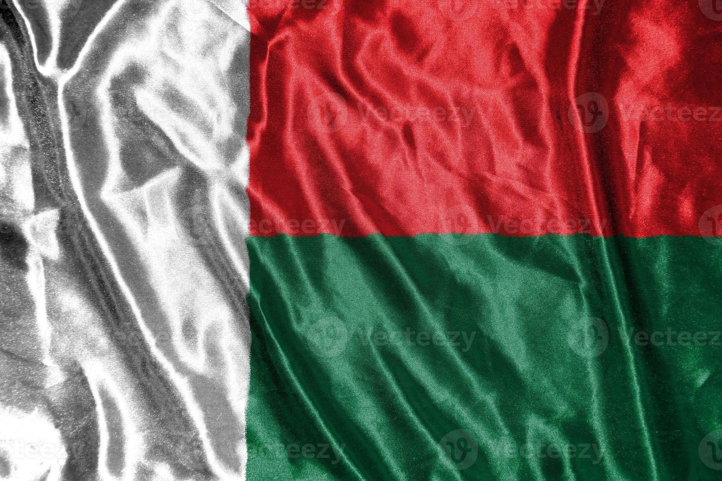 madagascar cloth flag Satin Flag Waving Fabric Texture of the Flag photo
