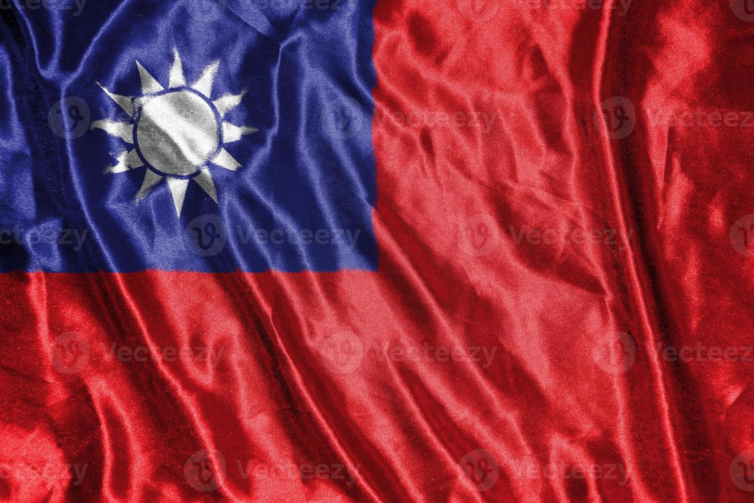 taiwan cloth flag Satin Flag Waving Fabric Texture of the Flag photo