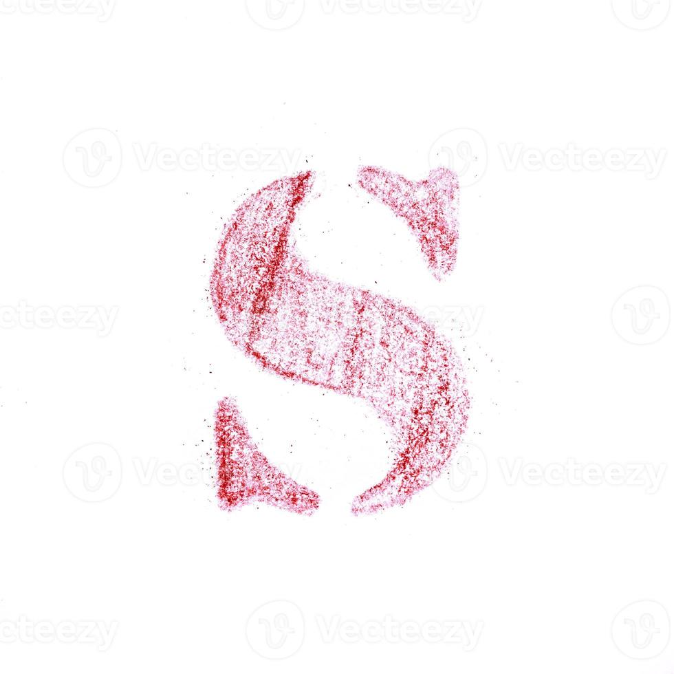 Crayon character alphabet and signs isolated over the white background photo