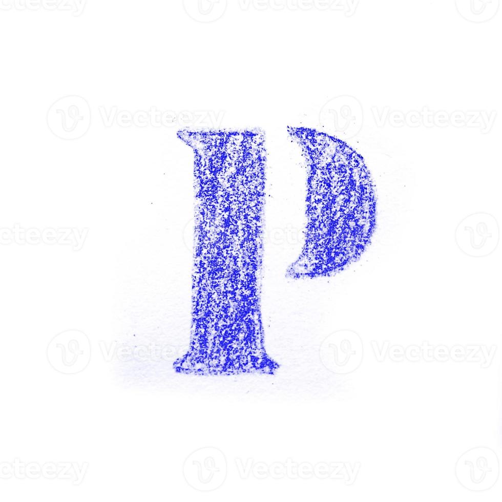 Crayon character alphabet and signs isolated over the white background photo