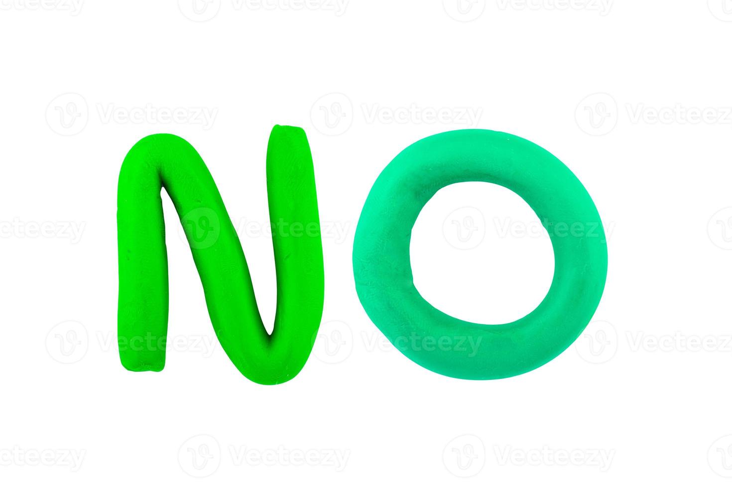 message no you Funny plasticine alphabet letters on white background photo