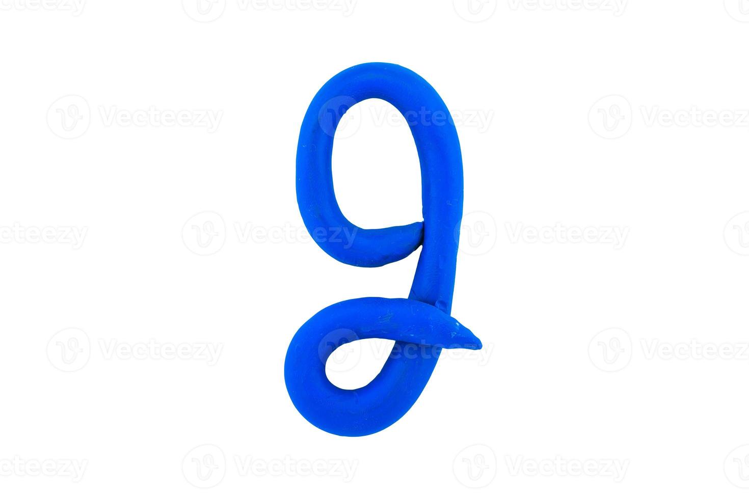 alphabet g English colorful letters Handmade letters molded from plasticine clay on Isolated white background photo