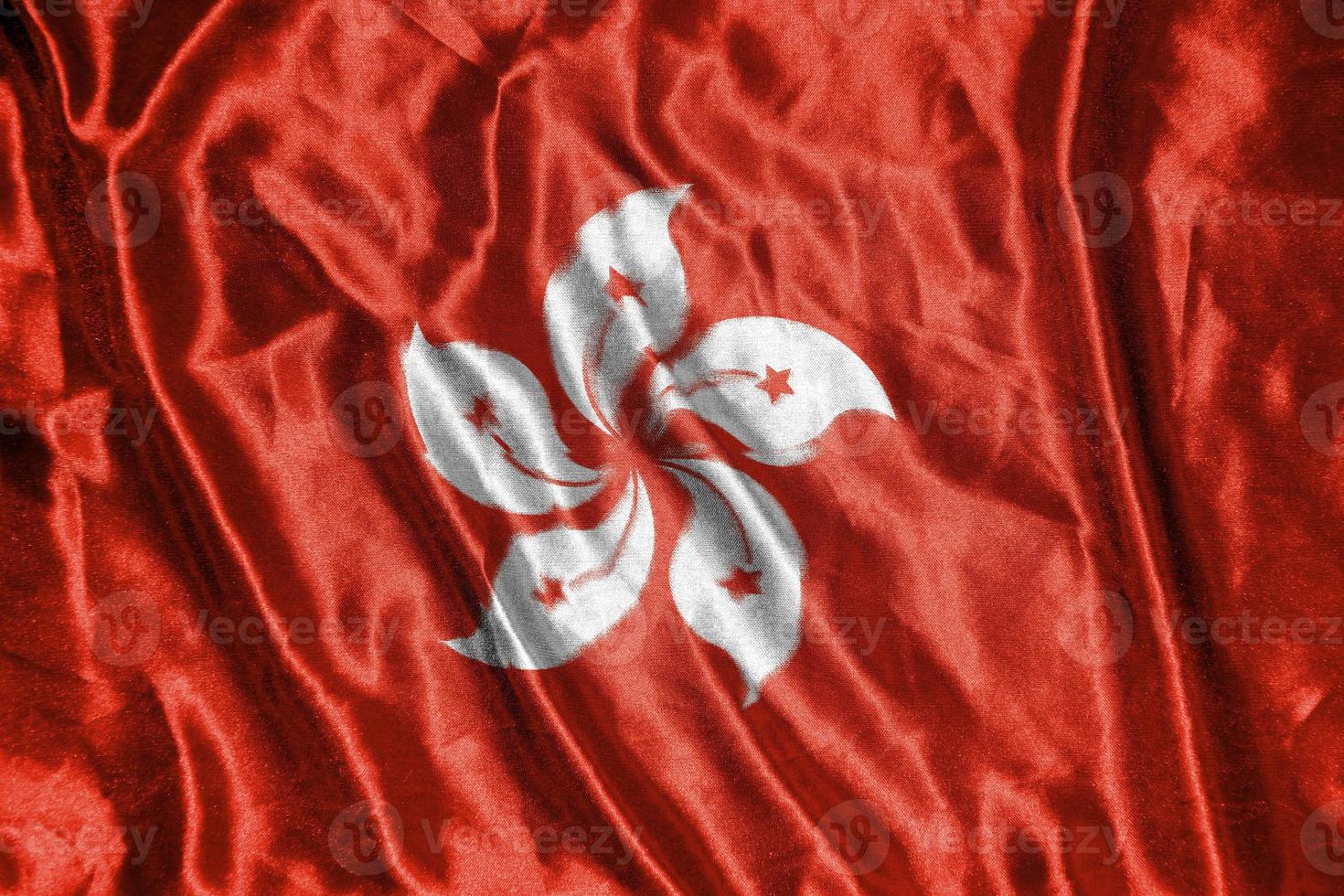 hongkong cloth flag Satin Flag Waving Fabric Texture of the Flag photo