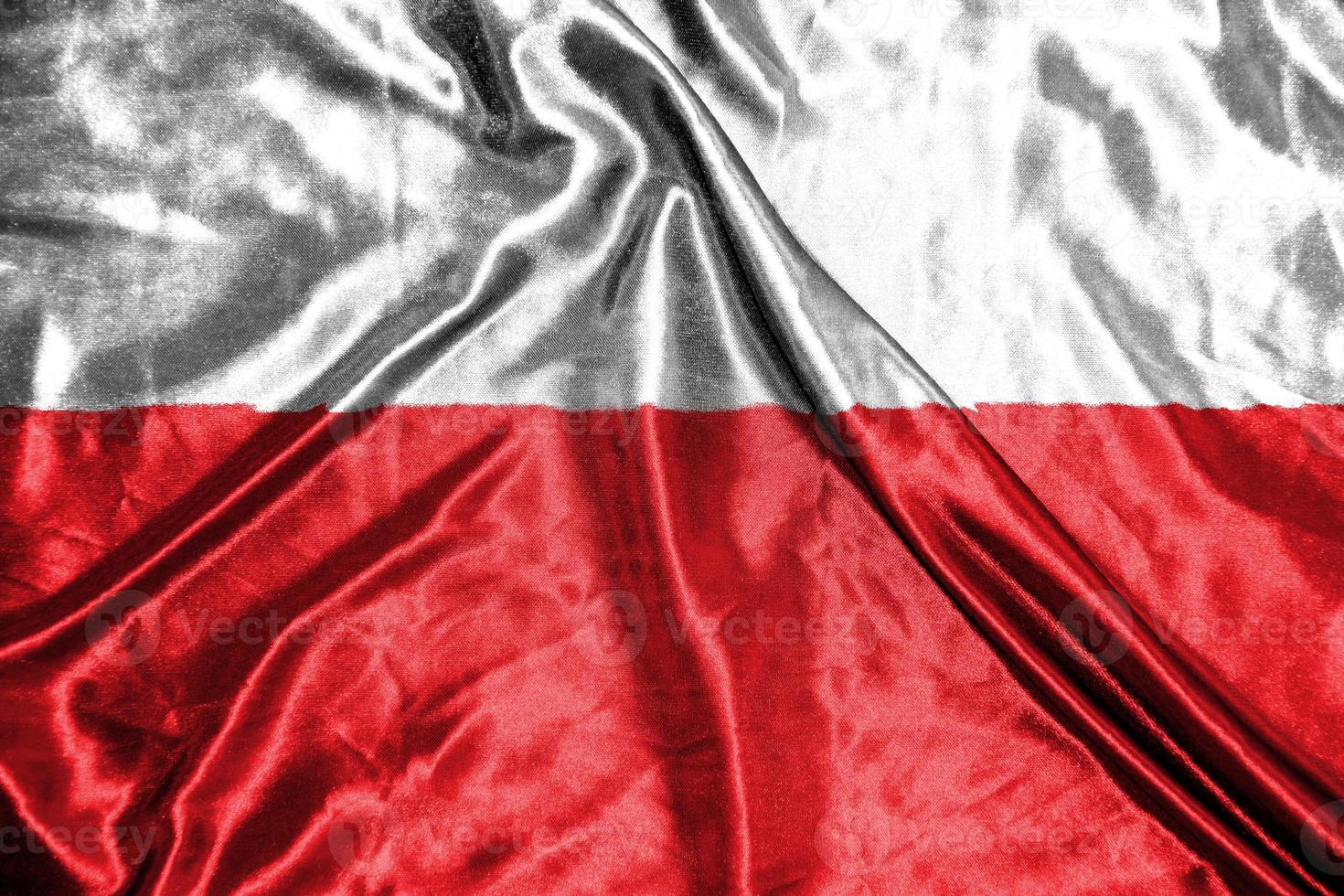 polish cloth flag Satin Flag Waving Fabric Texture of the Flag photo