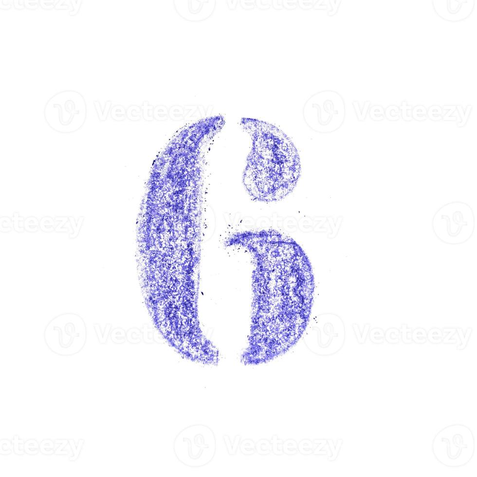 6 Crayon numbers and signs isolated over the white background photo